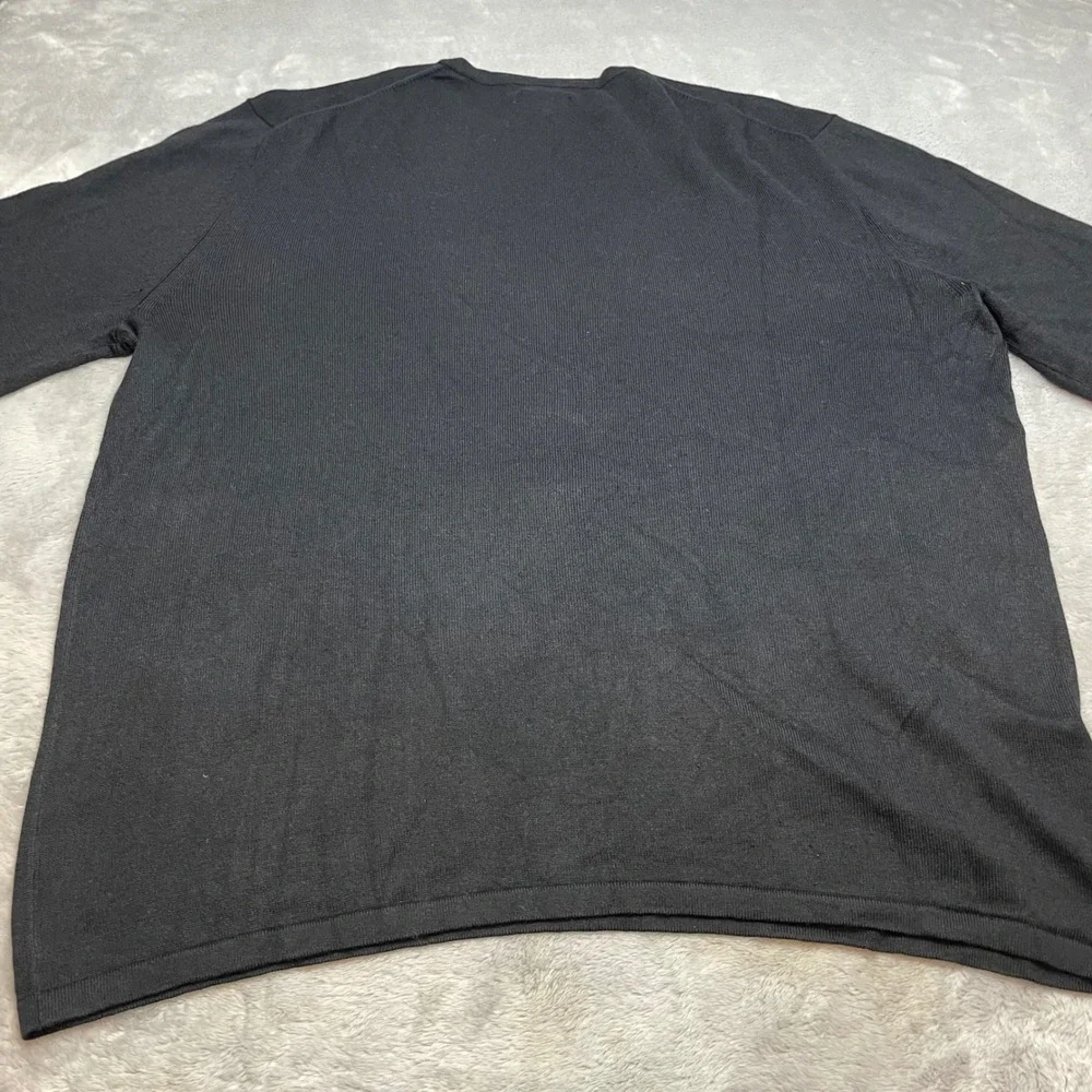 Banana Republic Mens Silk Cashmere Sweater Size L Black Crewneck Knit Old Money